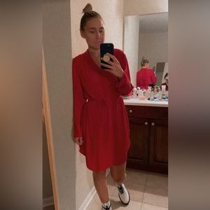 Banana Republic Long sleeve dress with tie belt.